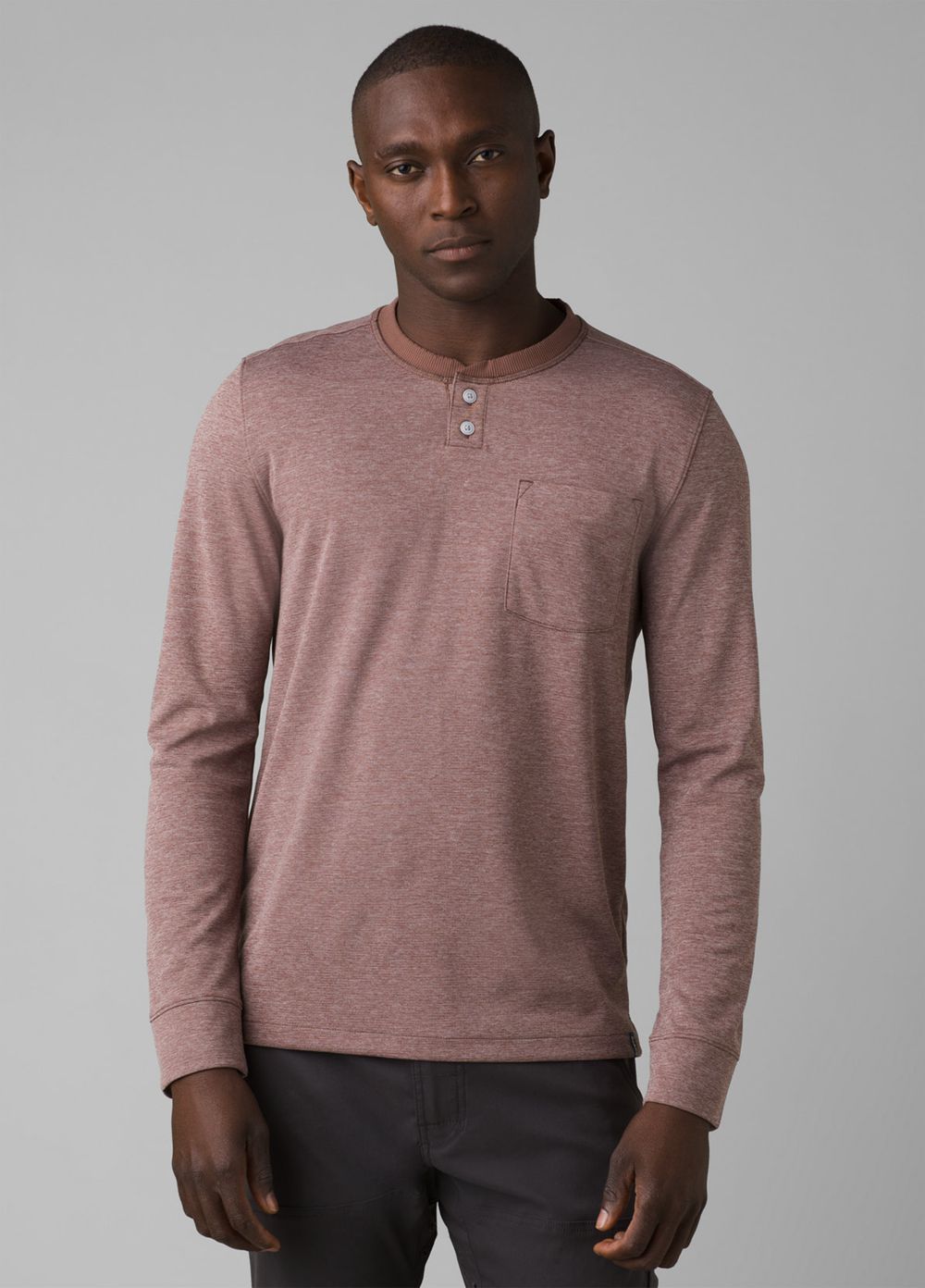 Pink Men's PrAna Sol Defender Henley T-Shirts | SGJIKR438