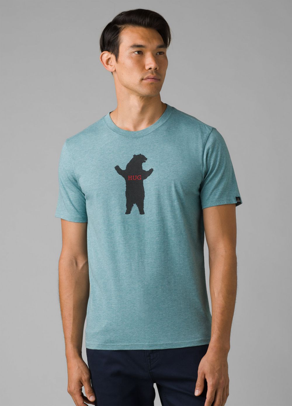 Turquoise Men's PrAna Bear Squeeze Journeyman T-Shirts | FTJXSN831