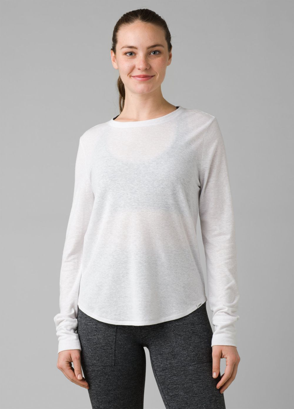 White Women's PrAna Cozy Up Long Sleeve T-Shirts | HWTSKC894