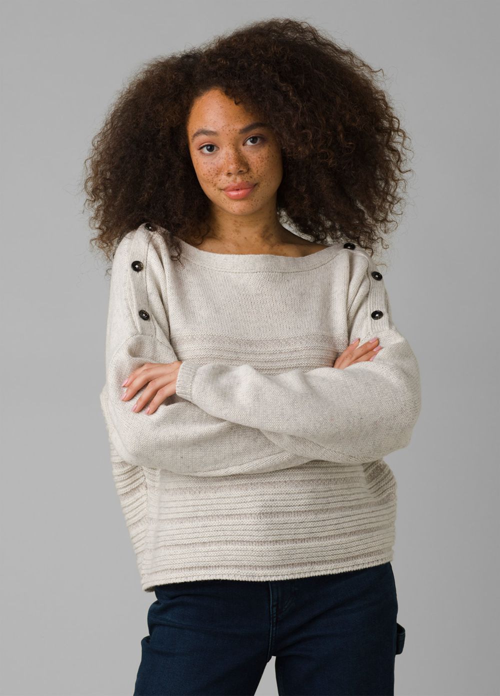 White Women's PrAna Phono Sweaters | JZIEPT639