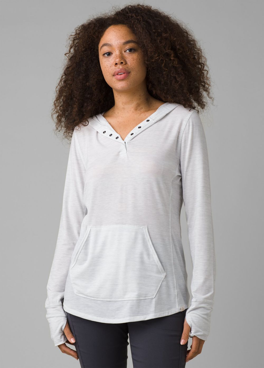 White Women's PrAna Sol Protect Hoodie | EVBDXA971