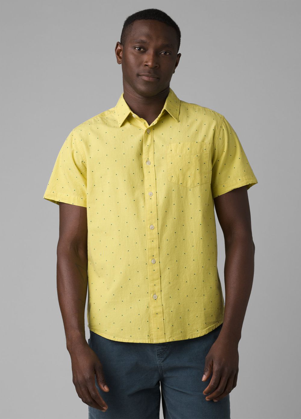 Yellow Men's PrAna Park Hill Shirts | TAKEXU592