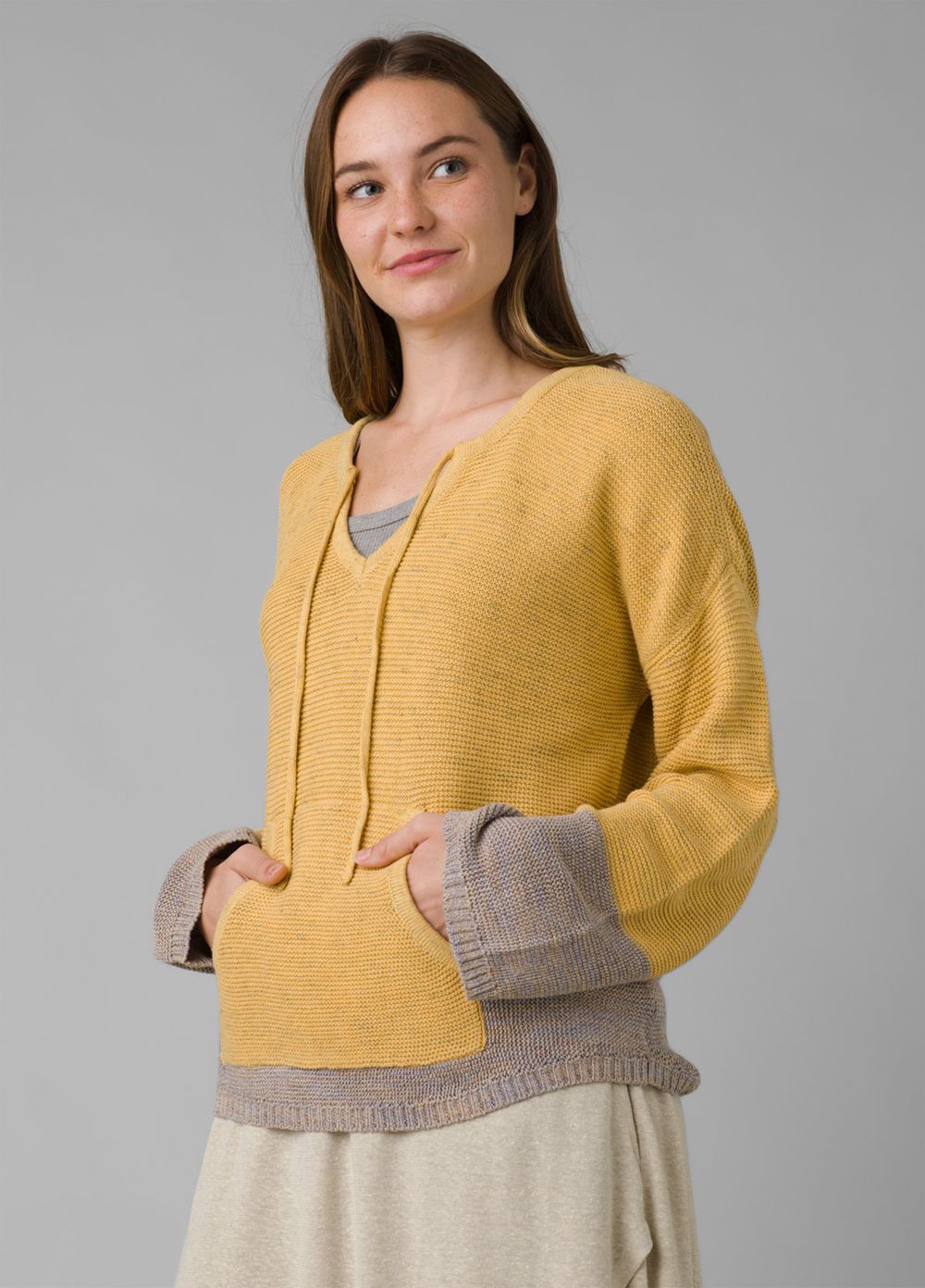 Yellow Women's PrAna Crystal Beach Sweaters | ZFJDBQ427