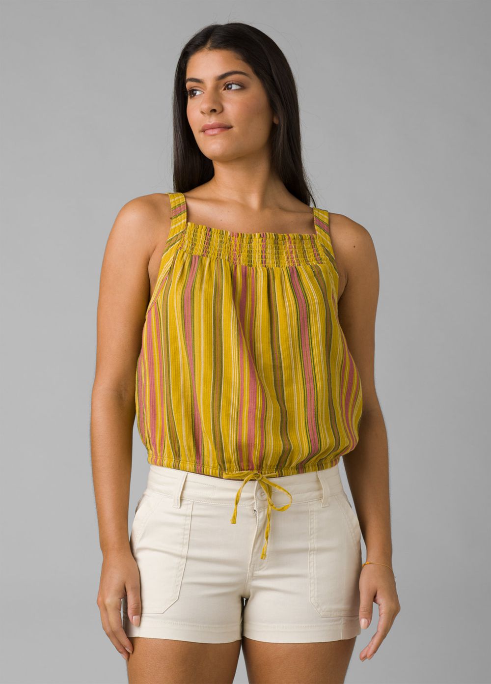 Yellow Women's PrAna Little Palm Cami T-Shirts | PFCHNR740